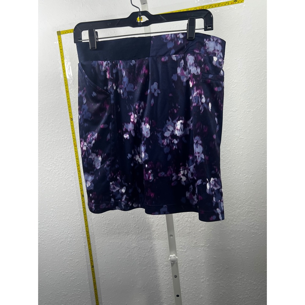 Athletic Floral Skort Purple Blue Watercolor Print Golf Tennis Active Skirt XL